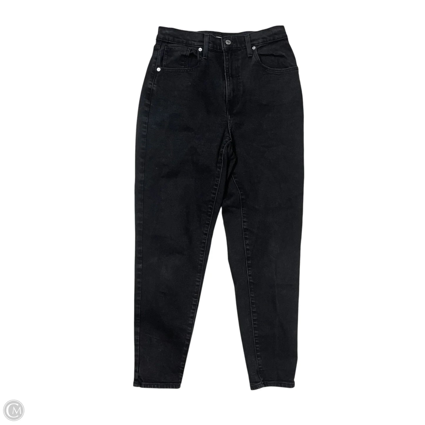 Jeans Straight By Levis In Black Denim, Size: 10