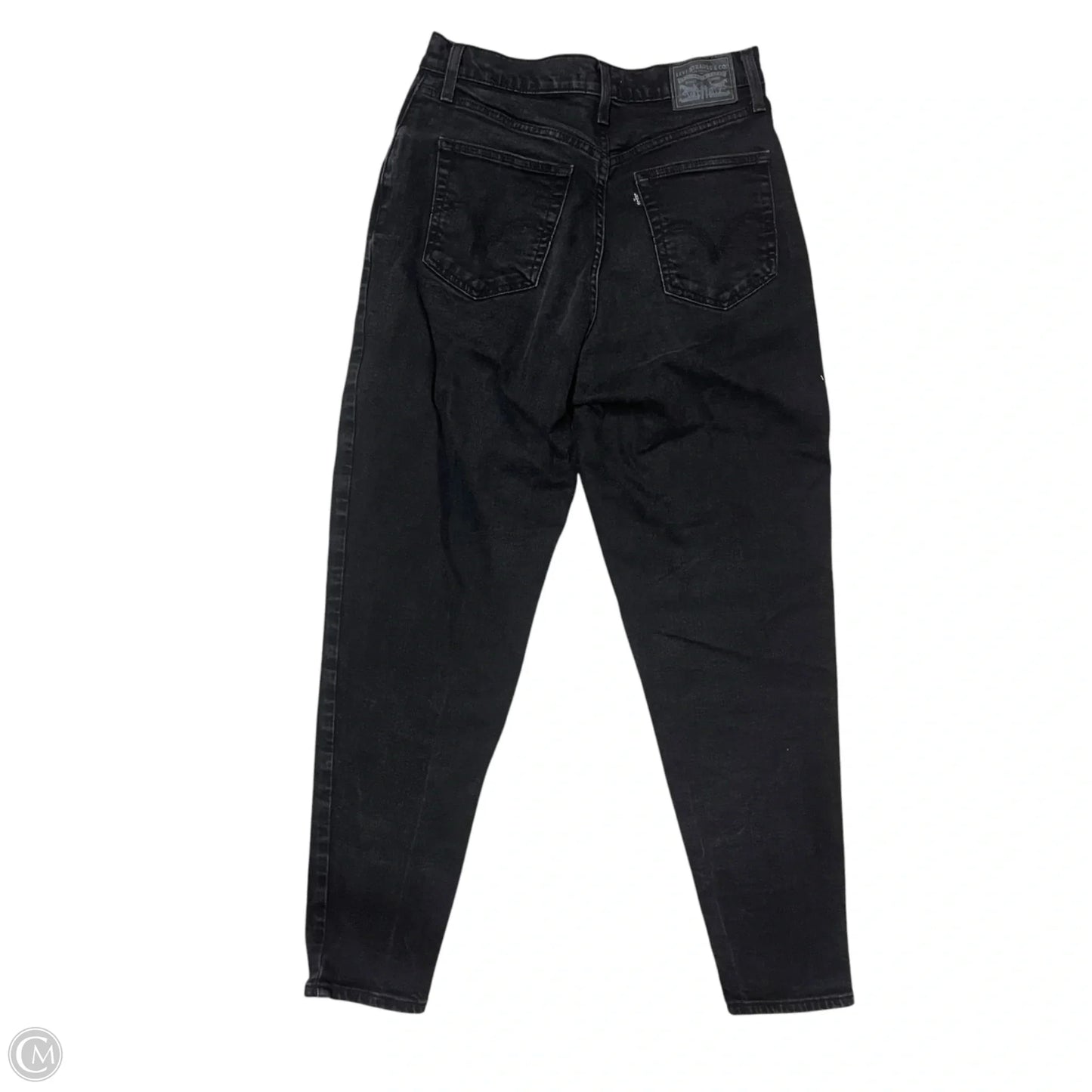 Jeans Straight By Levis In Black Denim, Size: 10