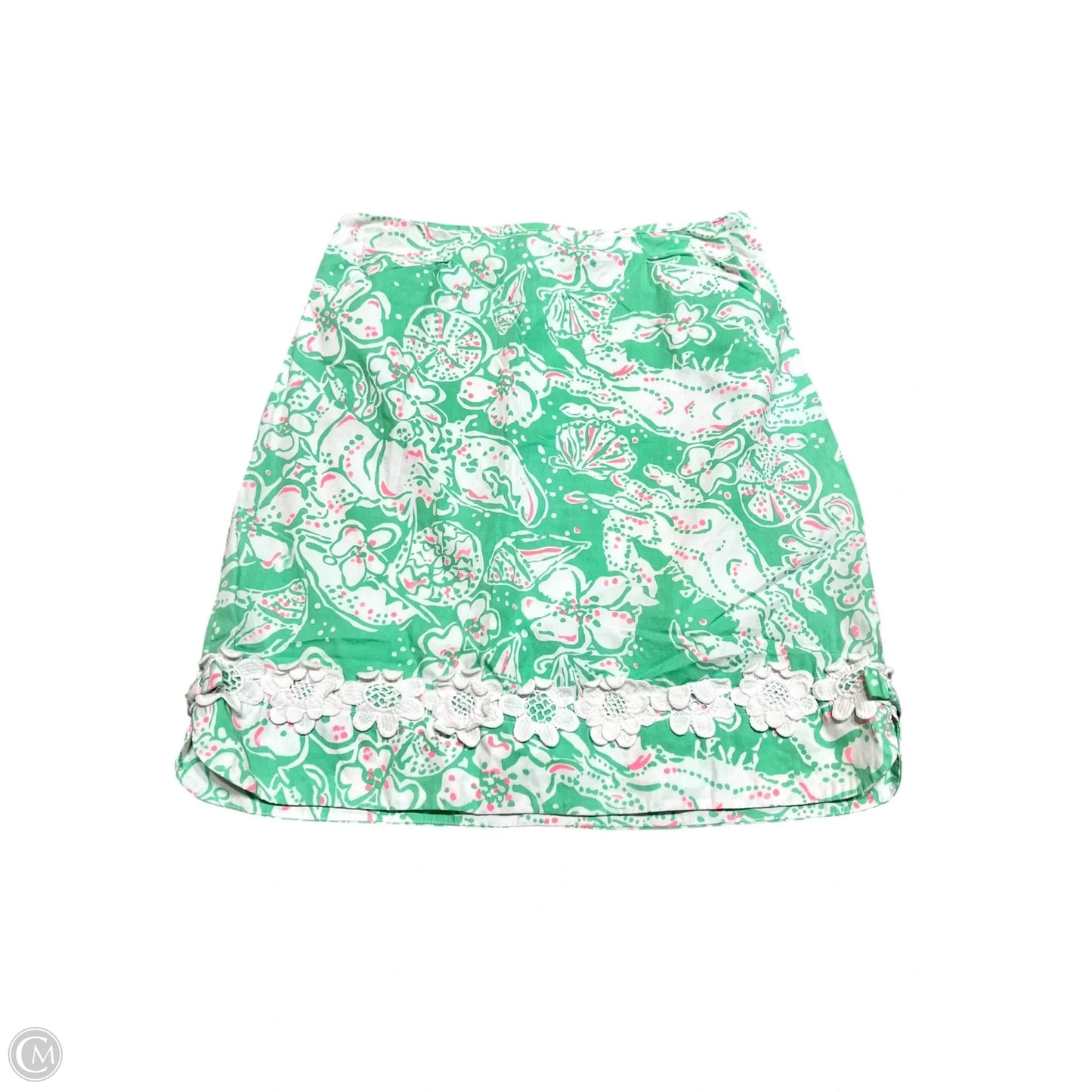 Skirt Designer By Lilly Pulitzer In Green & White, Size: Xs