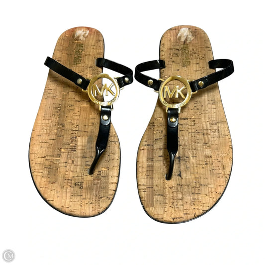 Sandals Flip Flops By Michael By Michael Kors In Black & Brown, Size: 10