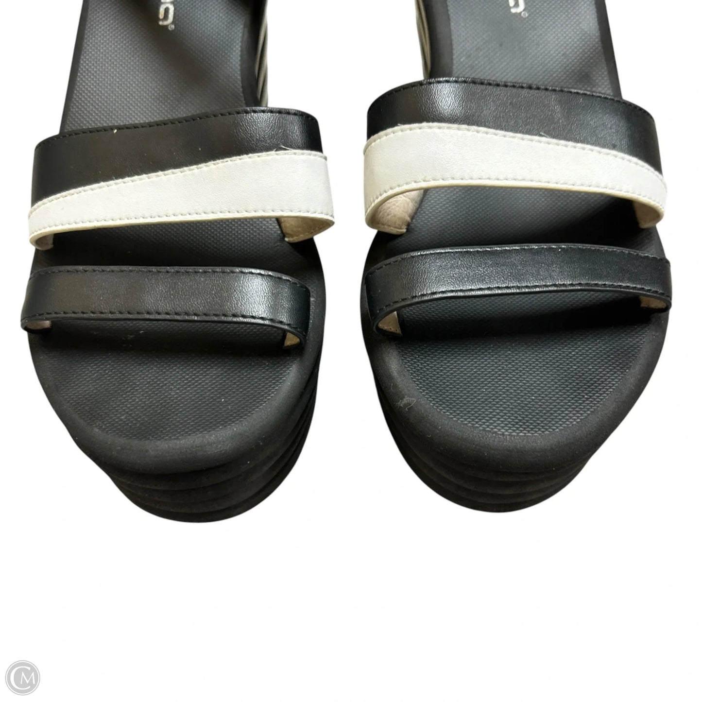 Sandals Heels Platform By Formarina In Black & White, Size: 9