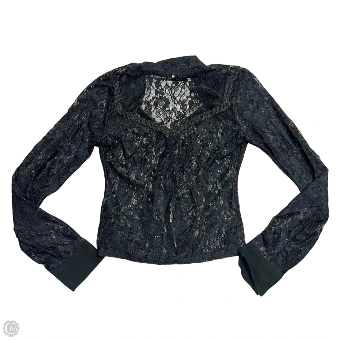 Top Long Sleeve By Free People In Black, Size: S