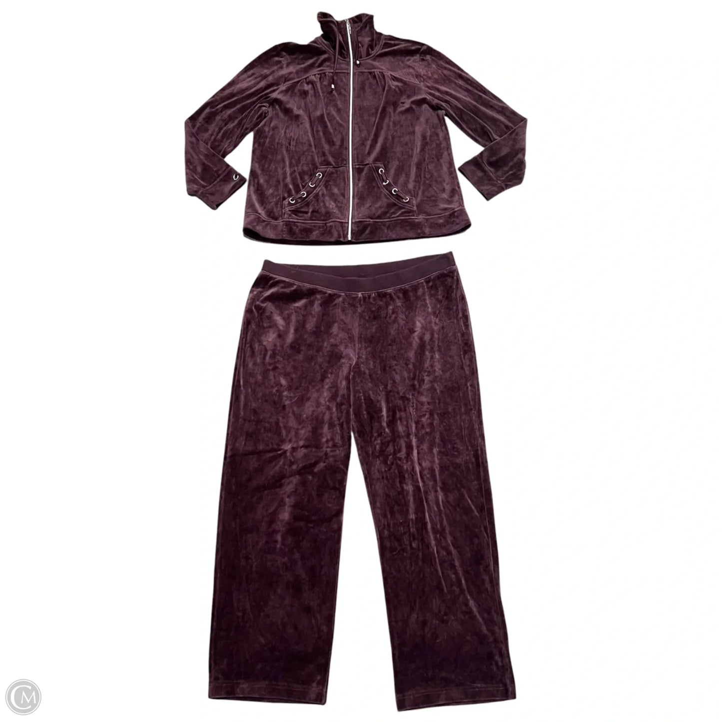 Pants Set 2pc By Zenergy By Chicos In Maroon, Size: Xl