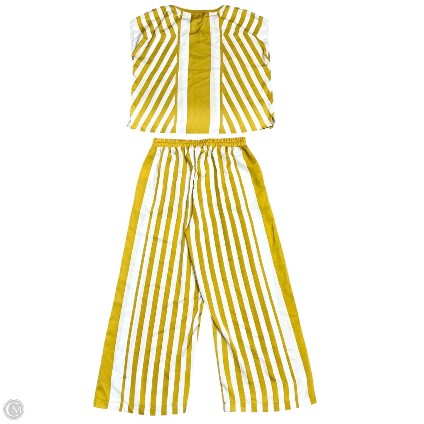 Top 2pc Sleeveless By Modern Works In White & Yellow, Size: M