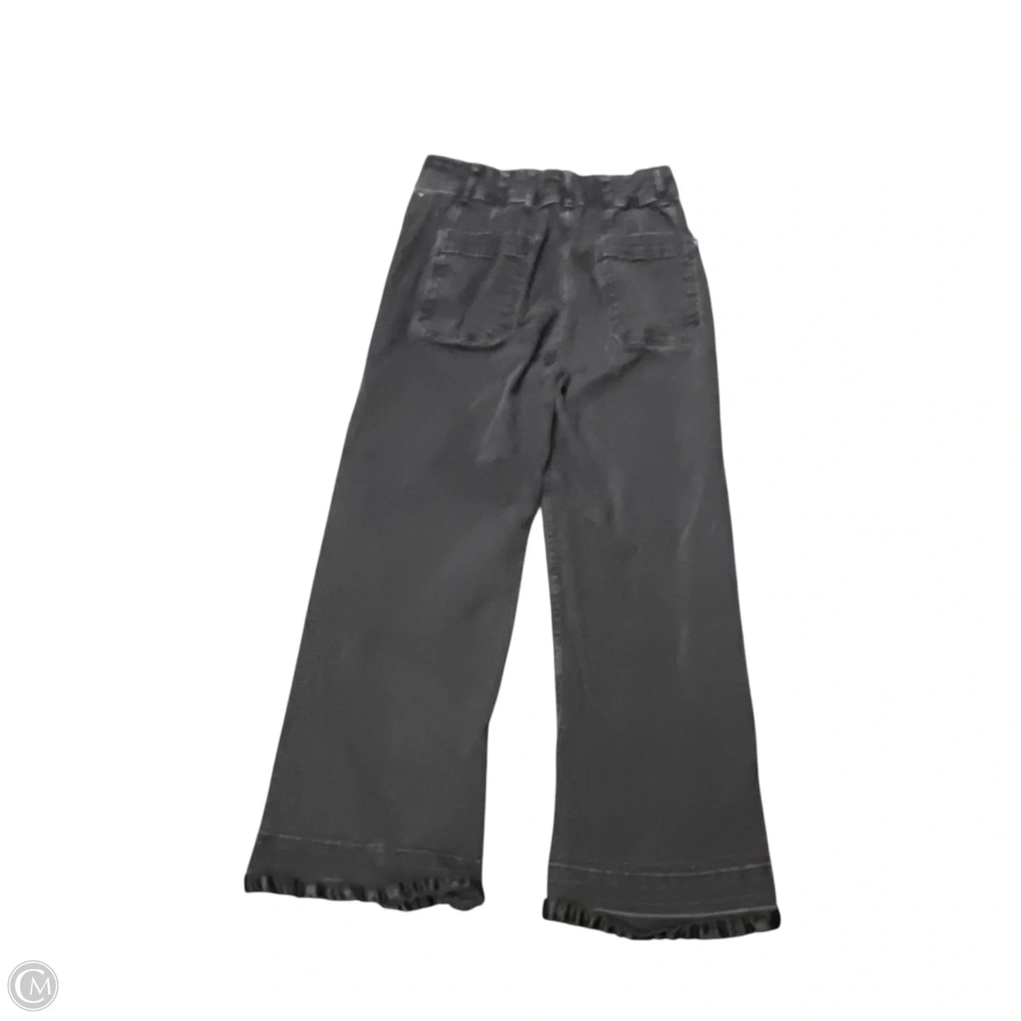 Jeans Wide Leg In Black Denim, Size: 8