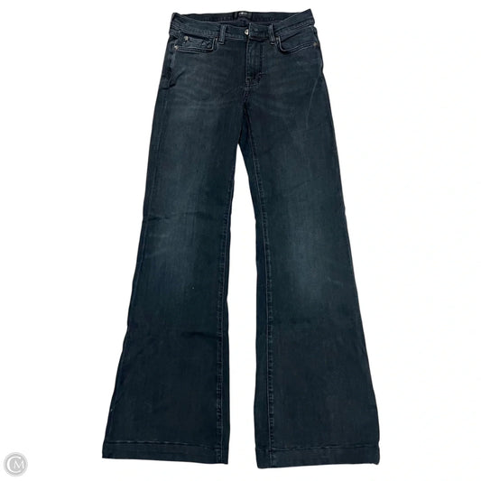 Jeans Flared By 7 For All Mankind In Black Denim, Size: 6