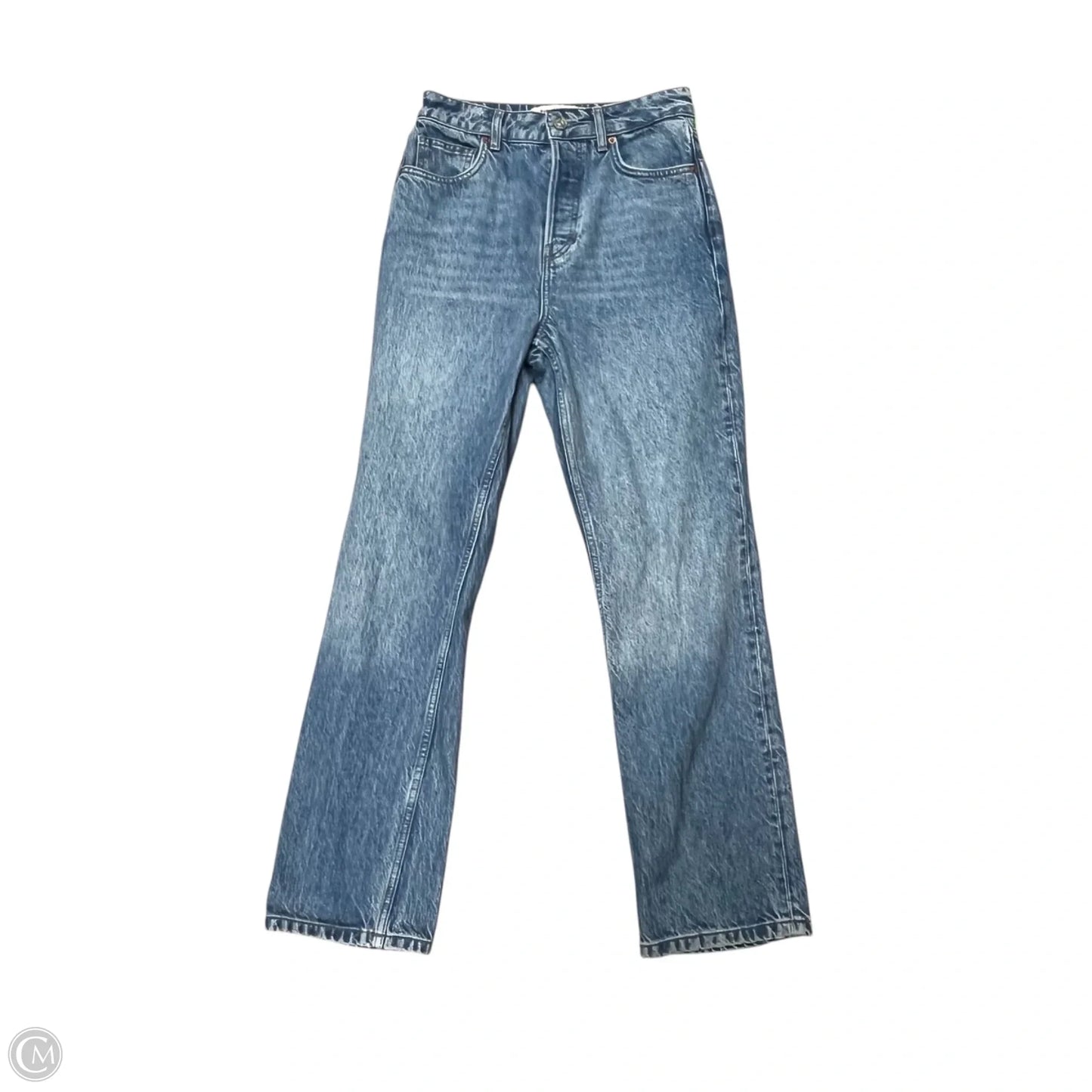 Jeans Straight By Reformation In Blue Denim, Size: 4