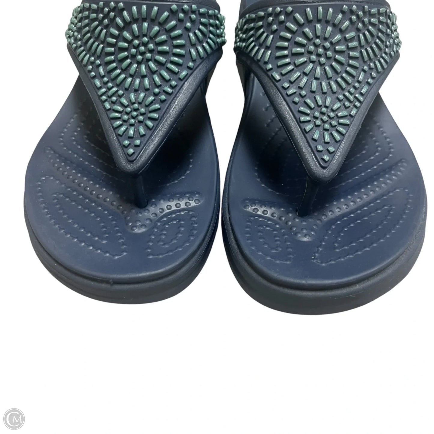 Sandals Flip Flops By Crocs In Navy, Size: 8