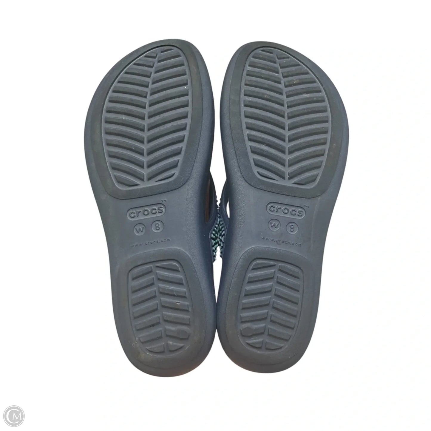 Sandals Flip Flops By Crocs In Navy, Size: 8