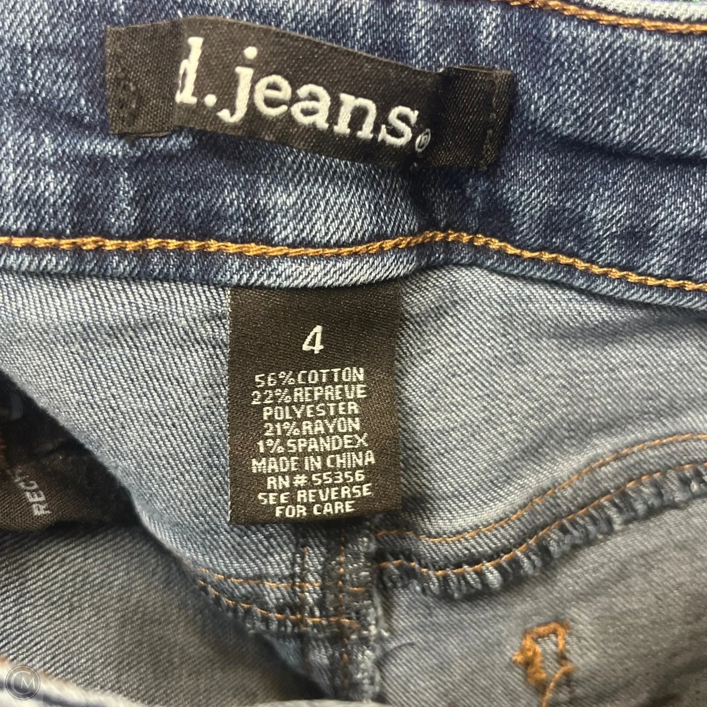 Jeans Straight By D Jeans In Blue Denim, Size: 4