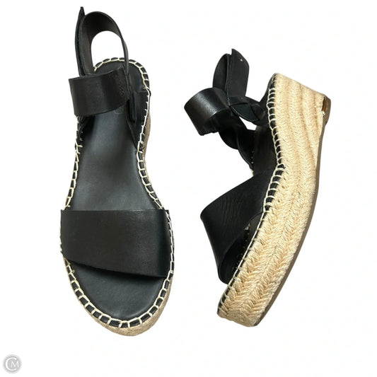 Sandals Heels Wedge By Franco Sarto In Black & Tan, Size: 6.5