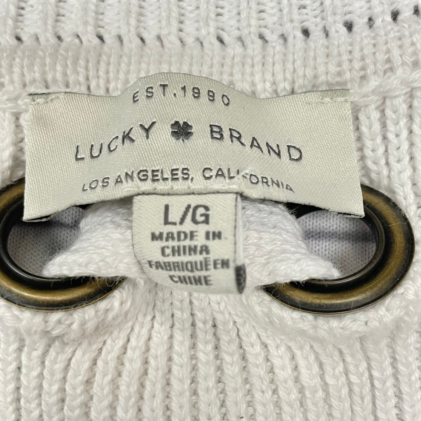 Sweater By Lucky Brand In White, Size: L