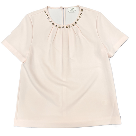 Light Pink Designer Top Short Sleeve By Kate Spade, Size: M