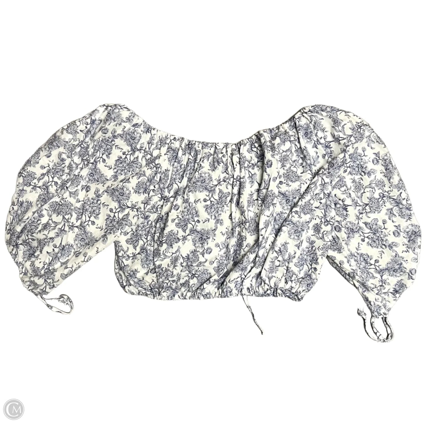 Top 3/4 Sleeve By Cynthia Rowley In Blue & White, Size: M