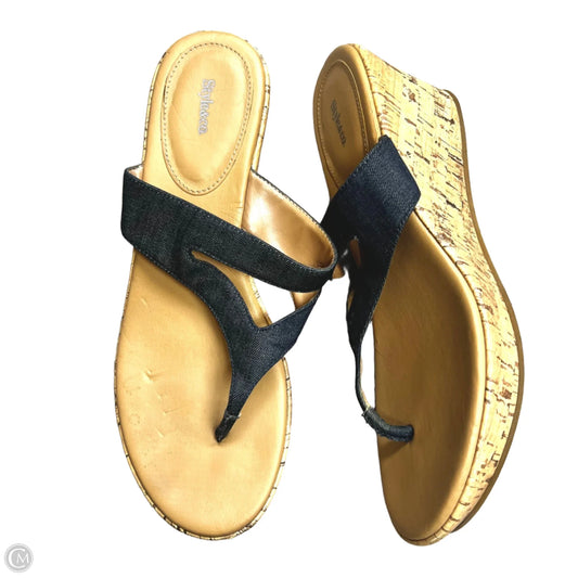 Sandals Heels Wedge By Style And Company In Animal Print, Size: 10