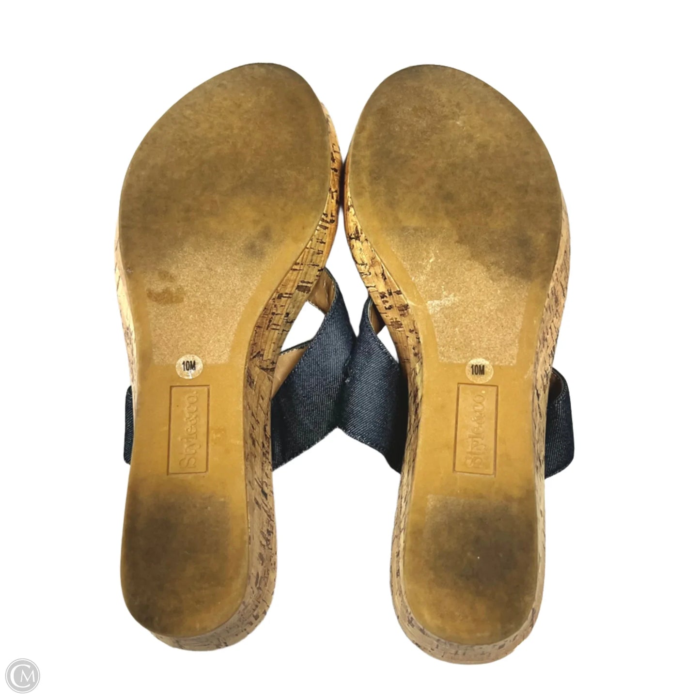 Sandals Heels Wedge By Style And Company In Animal Print, Size: 10