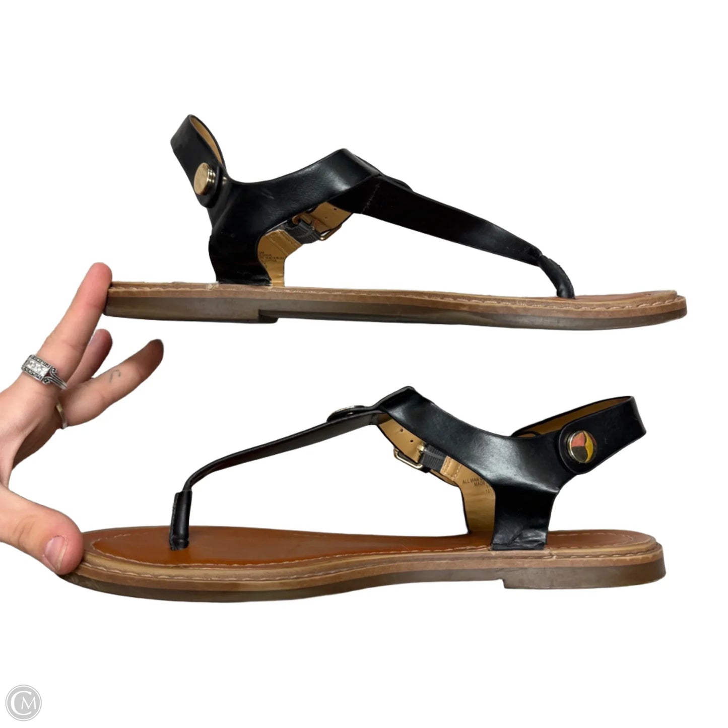 Sandals Flats By Tommy Hilfiger In Black, Size: 10