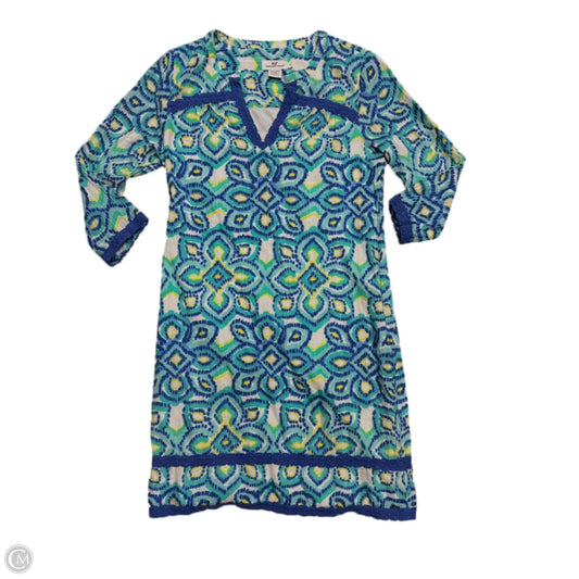 Dress Casual Short By Vineyard Vines In Blue & Yellow, Size: S