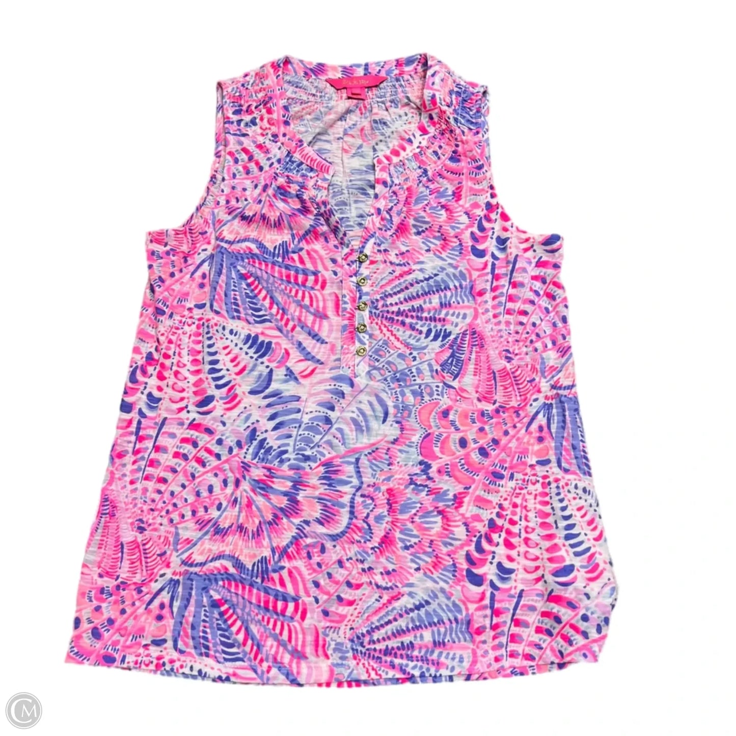 Top Sleeveless Designer By Lilly Pulitzer In Pink & Purple, Size: Xs