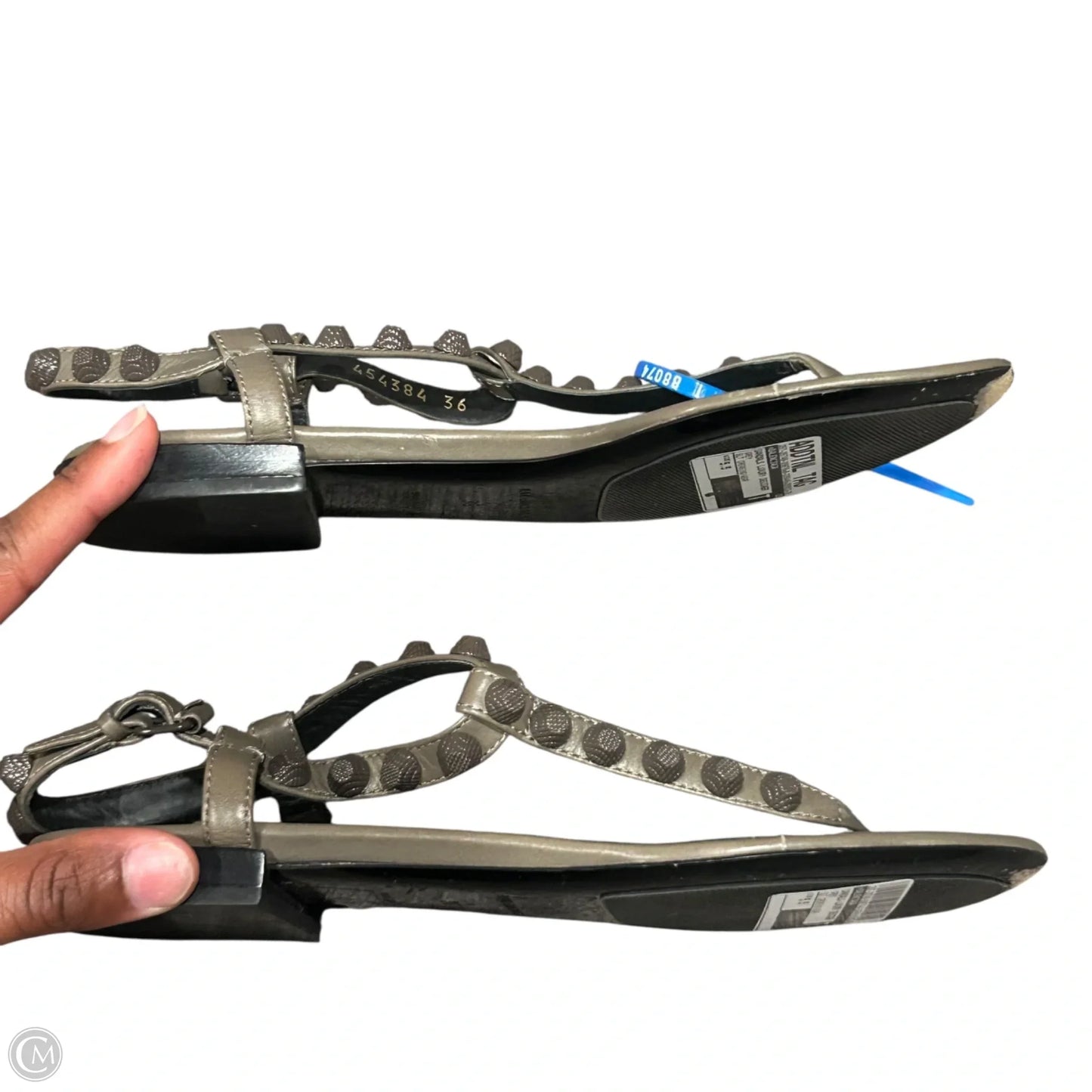 Sandals Luxury Designer By Balenciaga In Grey, Size: 5.5