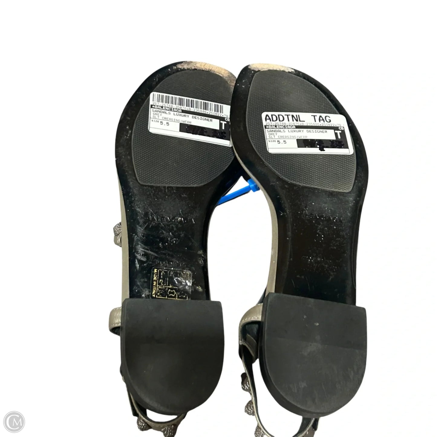 Sandals Luxury Designer By Balenciaga In Grey, Size: 5.5