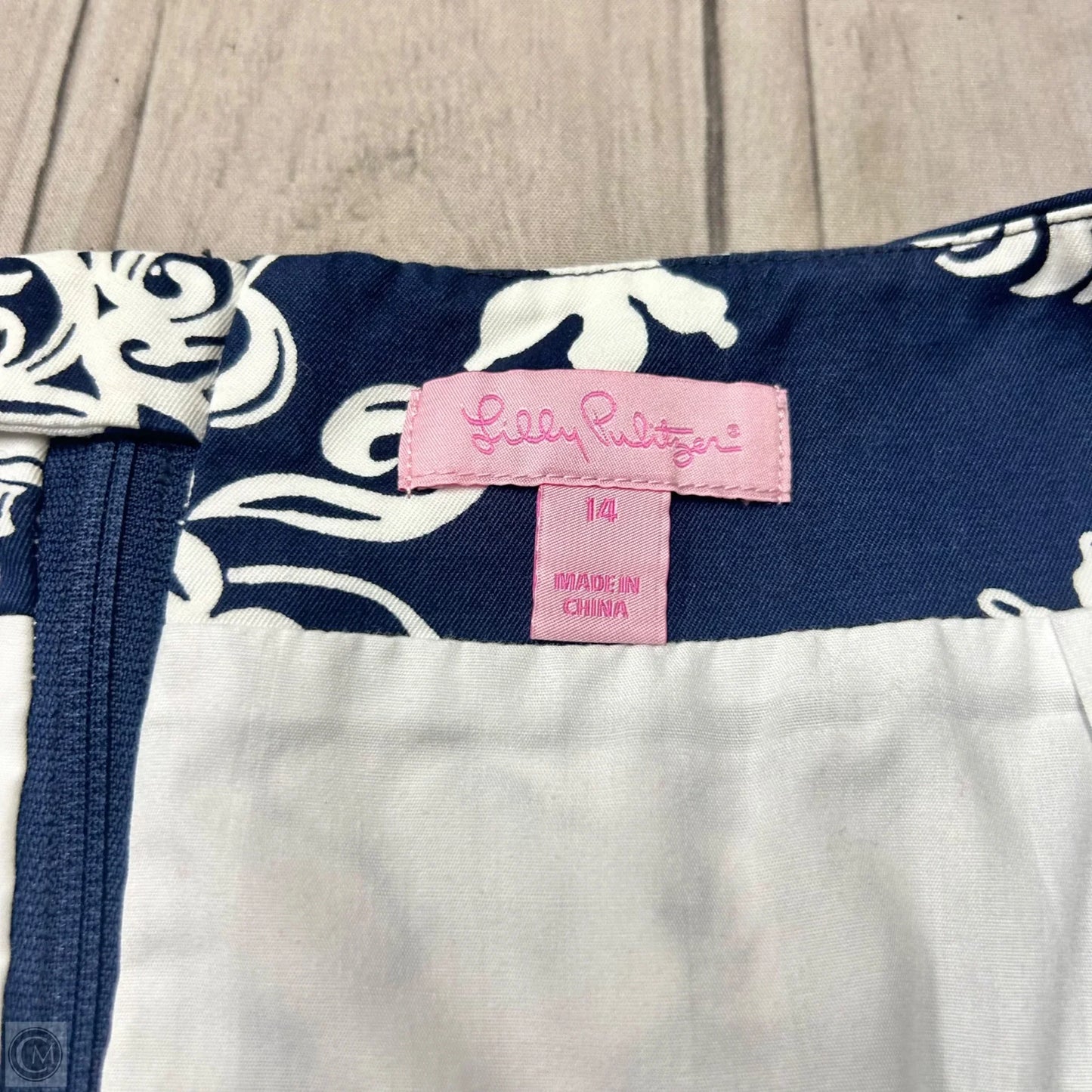 Skirt Designer By Lilly Pulitzer In Blue & White, Size: 14