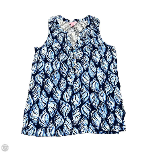 Top Sleeveless Designer By Lilly Pulitzer In Blue & White, Size: Xs