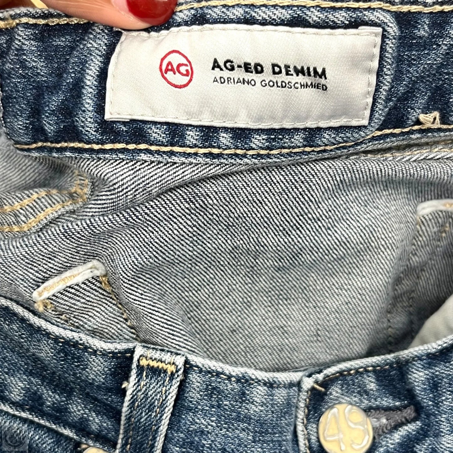 Jeans Straight By Adriano Goldschmied In Blue Denim, Size: 2