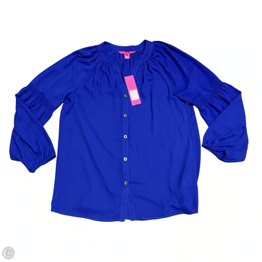 Top Long Sleeve Designer By Lilly Pulitzer In Blue, Size: S