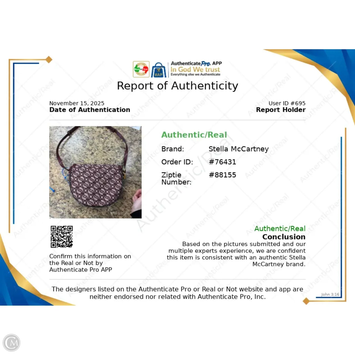 Crossbody Luxury Designer By Stella Mccartney, Size: Medium