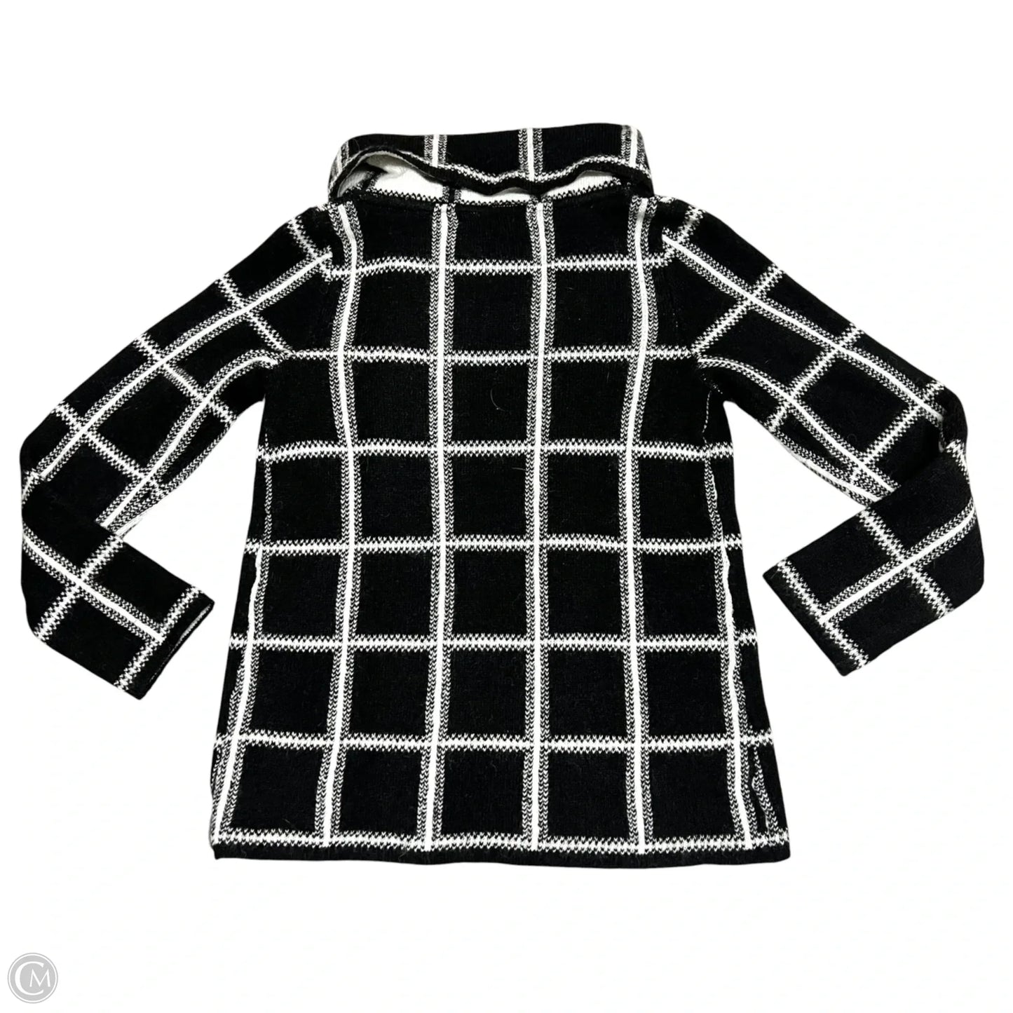 Sweater Cardigan By Ellen Tracy In Black & White, Size: S
