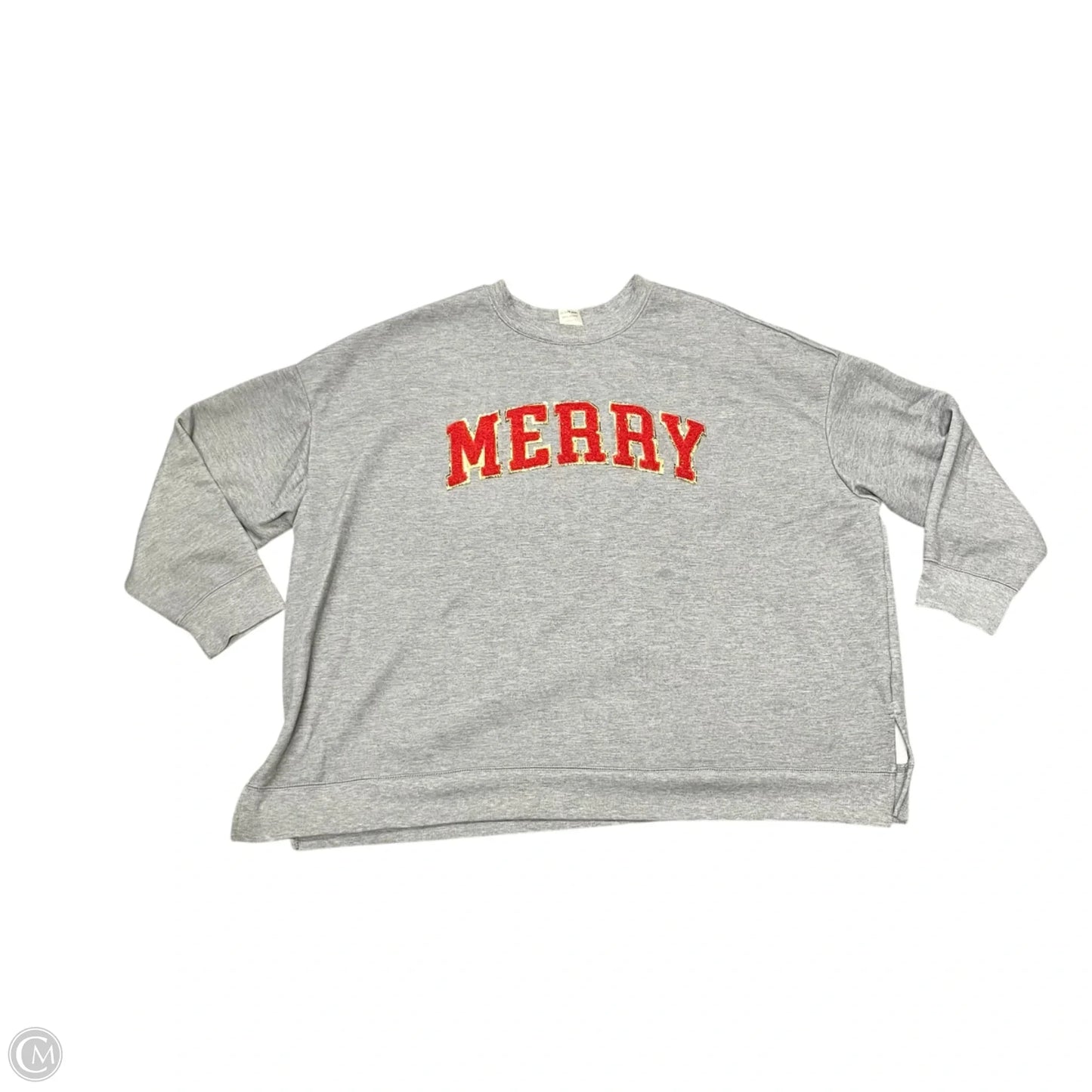 Sweatshirt Crewneck By Terra & Sky In Grey & Red, Size: 3x