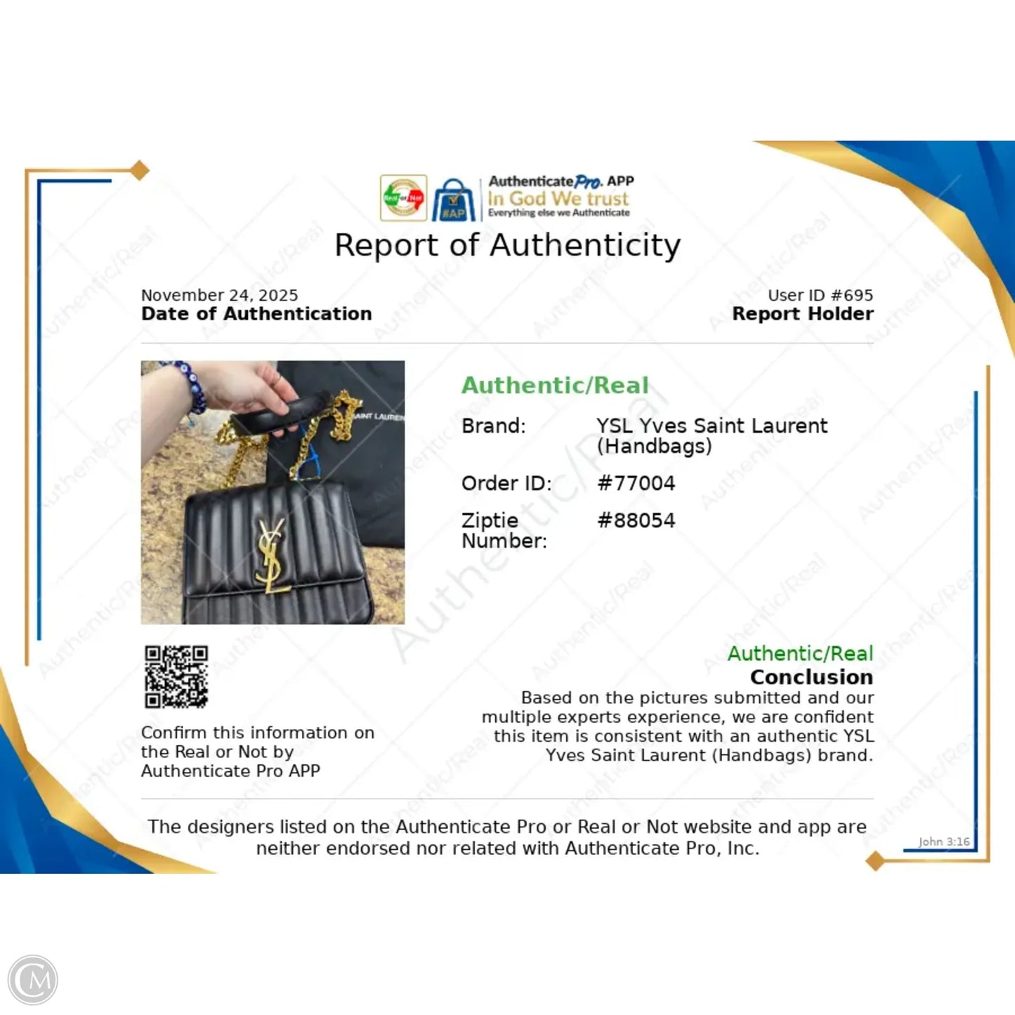 Handbag Luxury Designer By Yves Saint Laurent, Size: Small