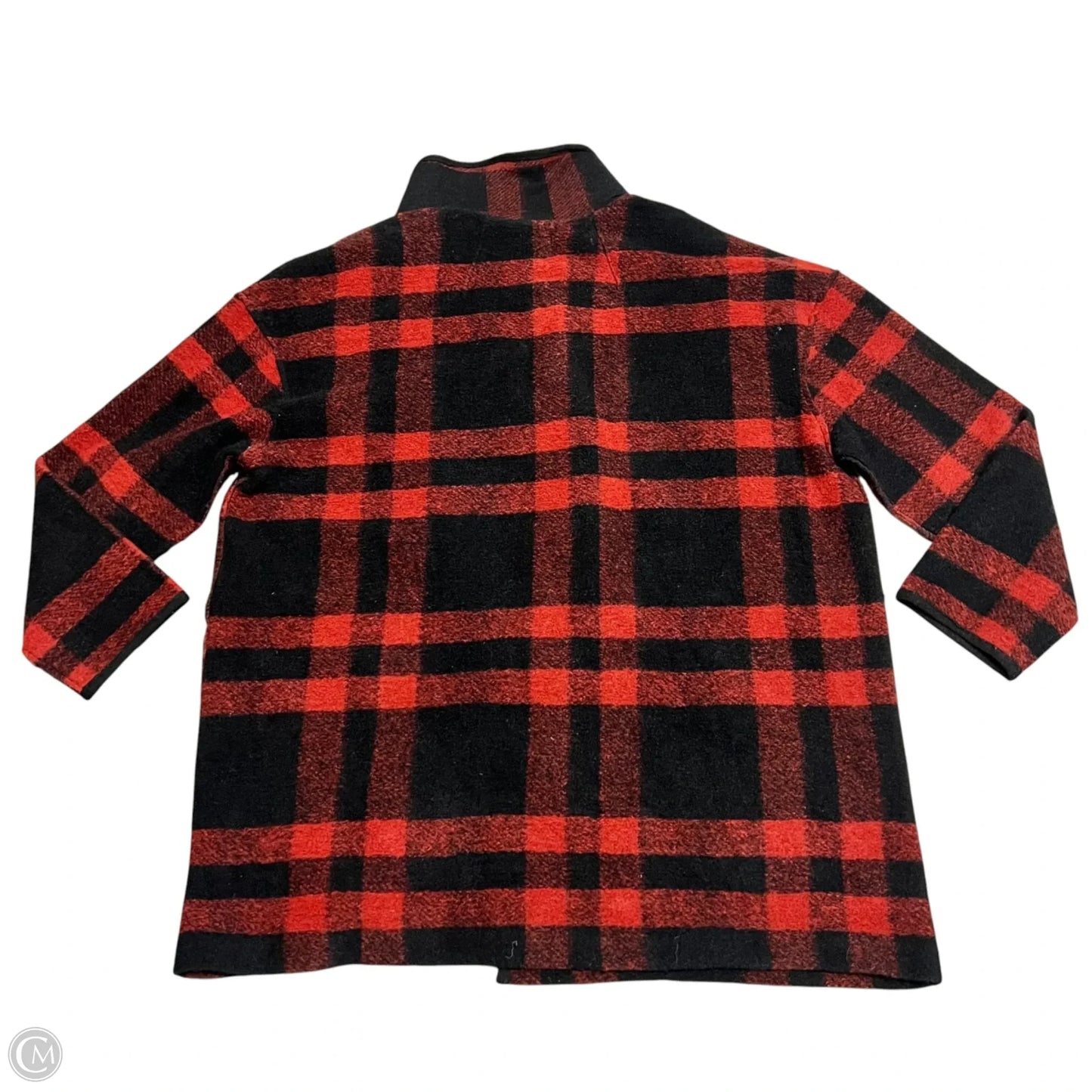 Sweater Cardigan By Aspen In Black & Red, Size: L