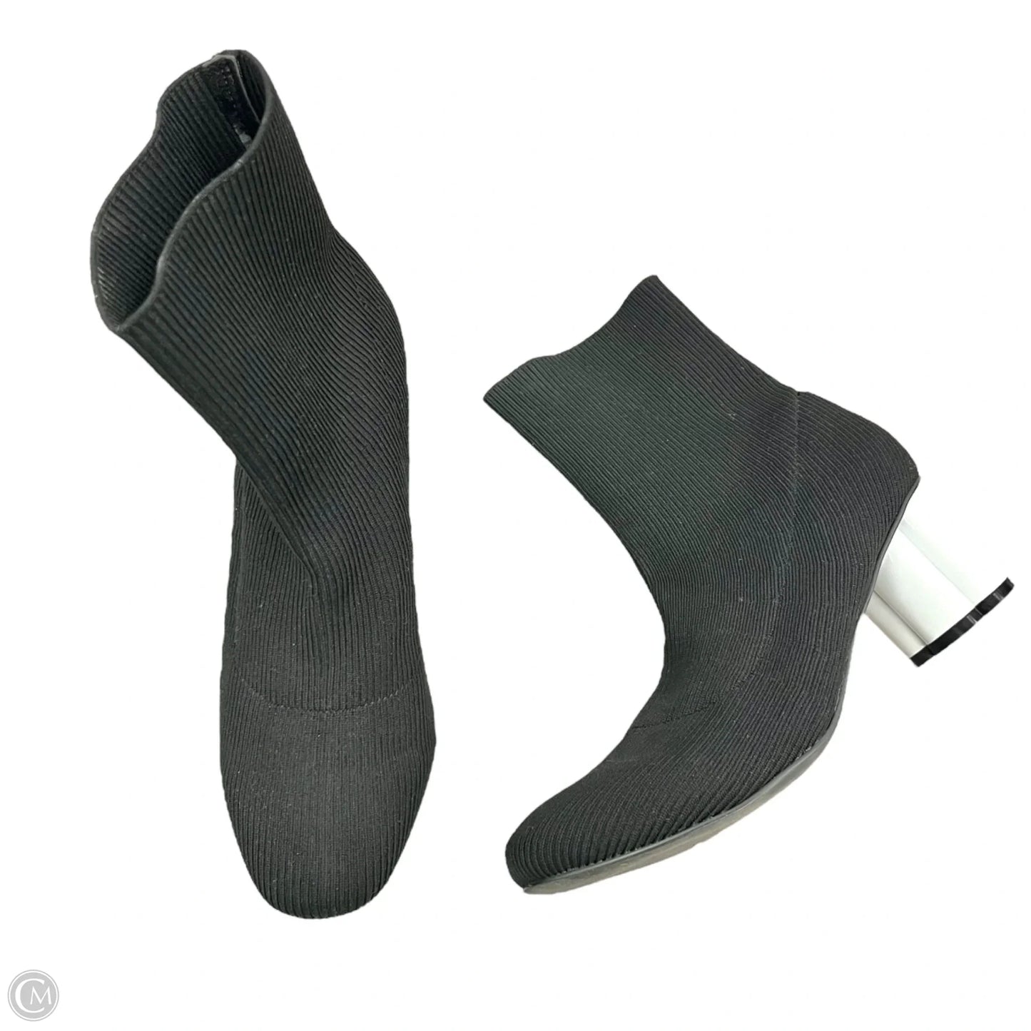 Boots Ankle Heels By Urban Outfitters In Black & White, Size: 7