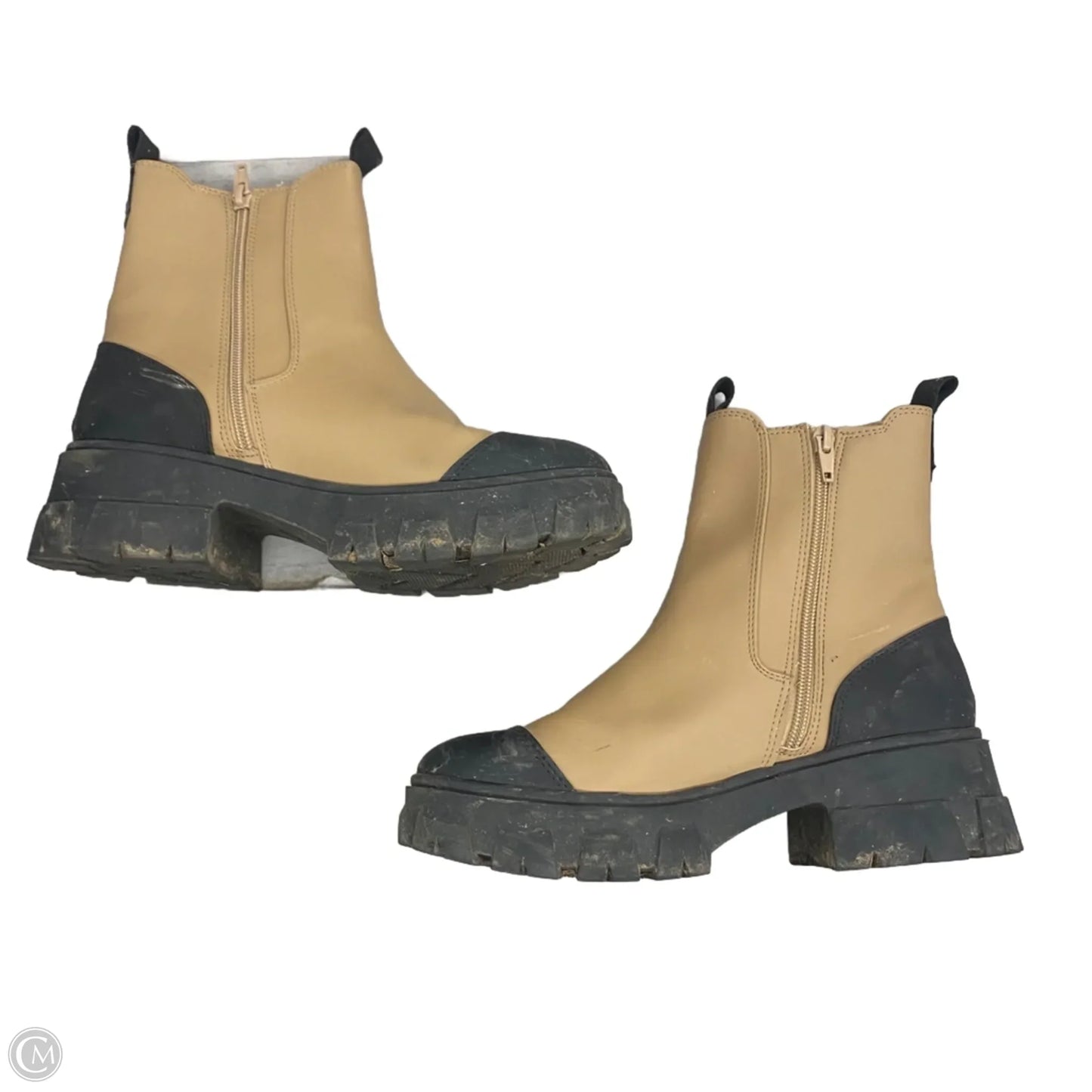Boots Rain By A New Day In Black & Tan, Size: 7.5