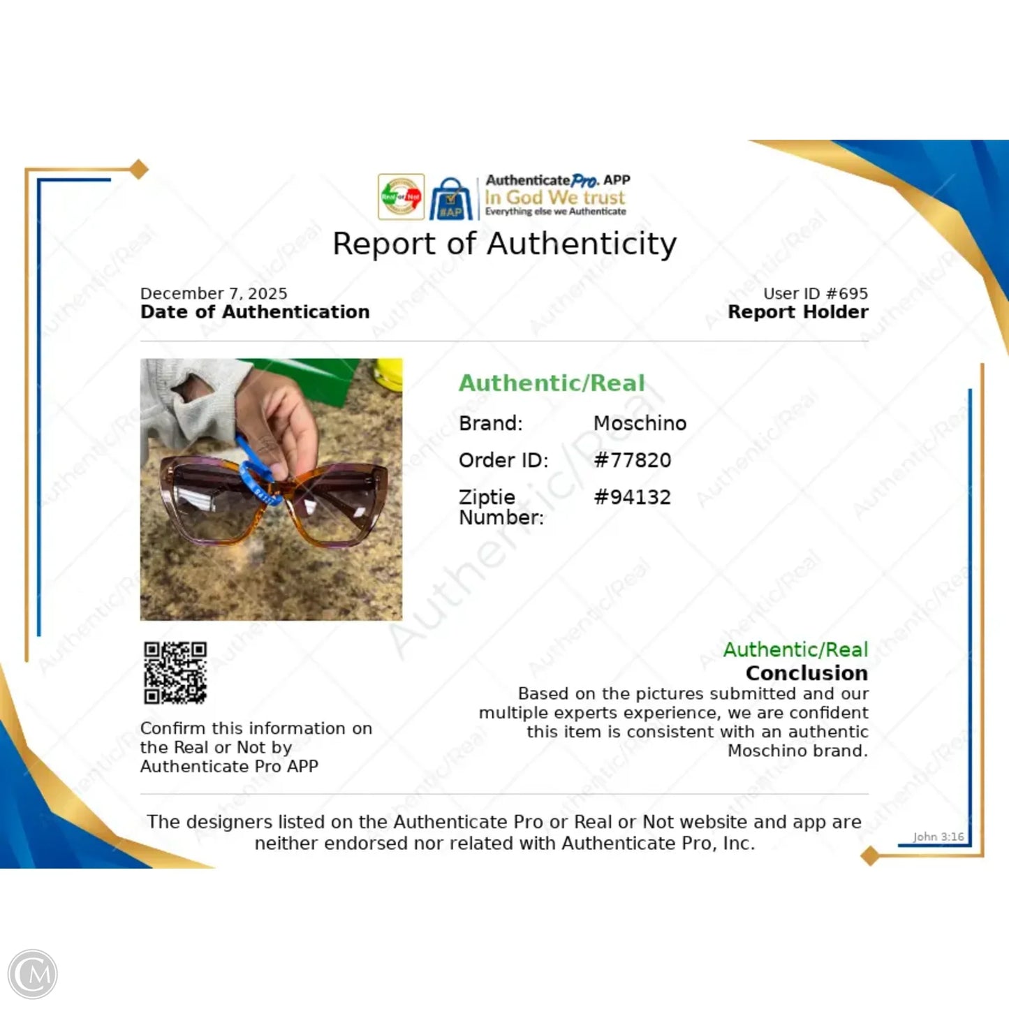 Sunglasses Luxury Designer By Moschino