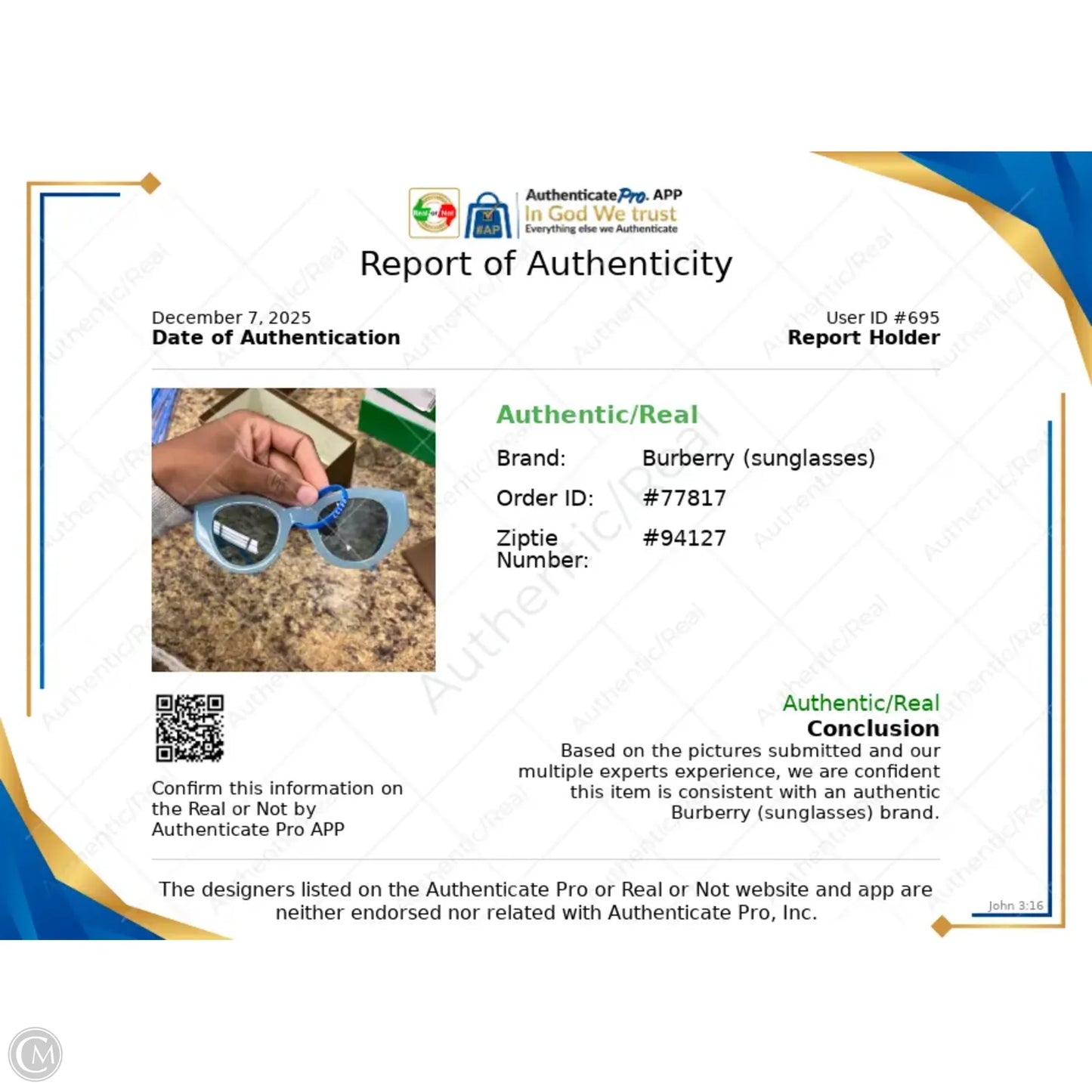 Sunglasses Luxury Designer By Burberry