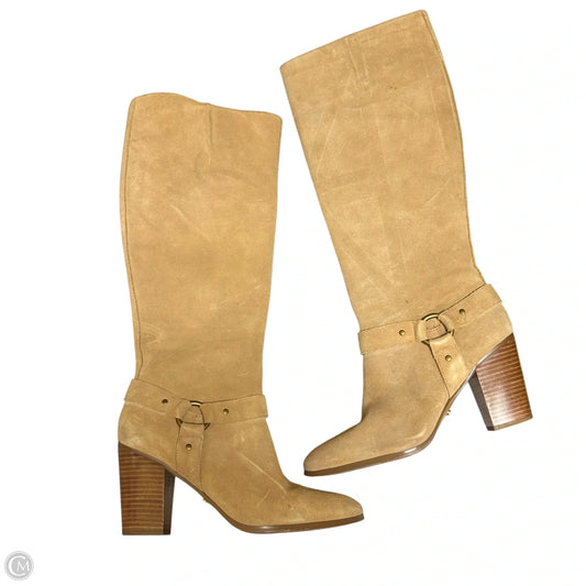 Boots Knee Heels By Lauren By Ralph Lauren In Tan, Size: 10
