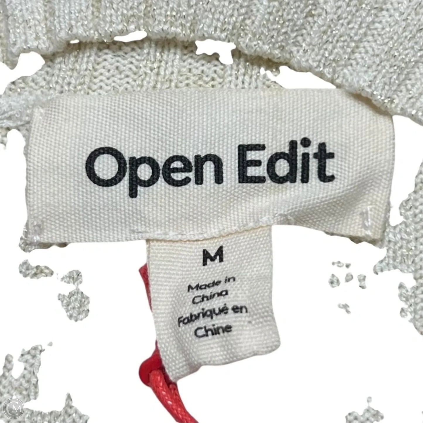 Sweater By Open Edit In Cream & Green, Size: M