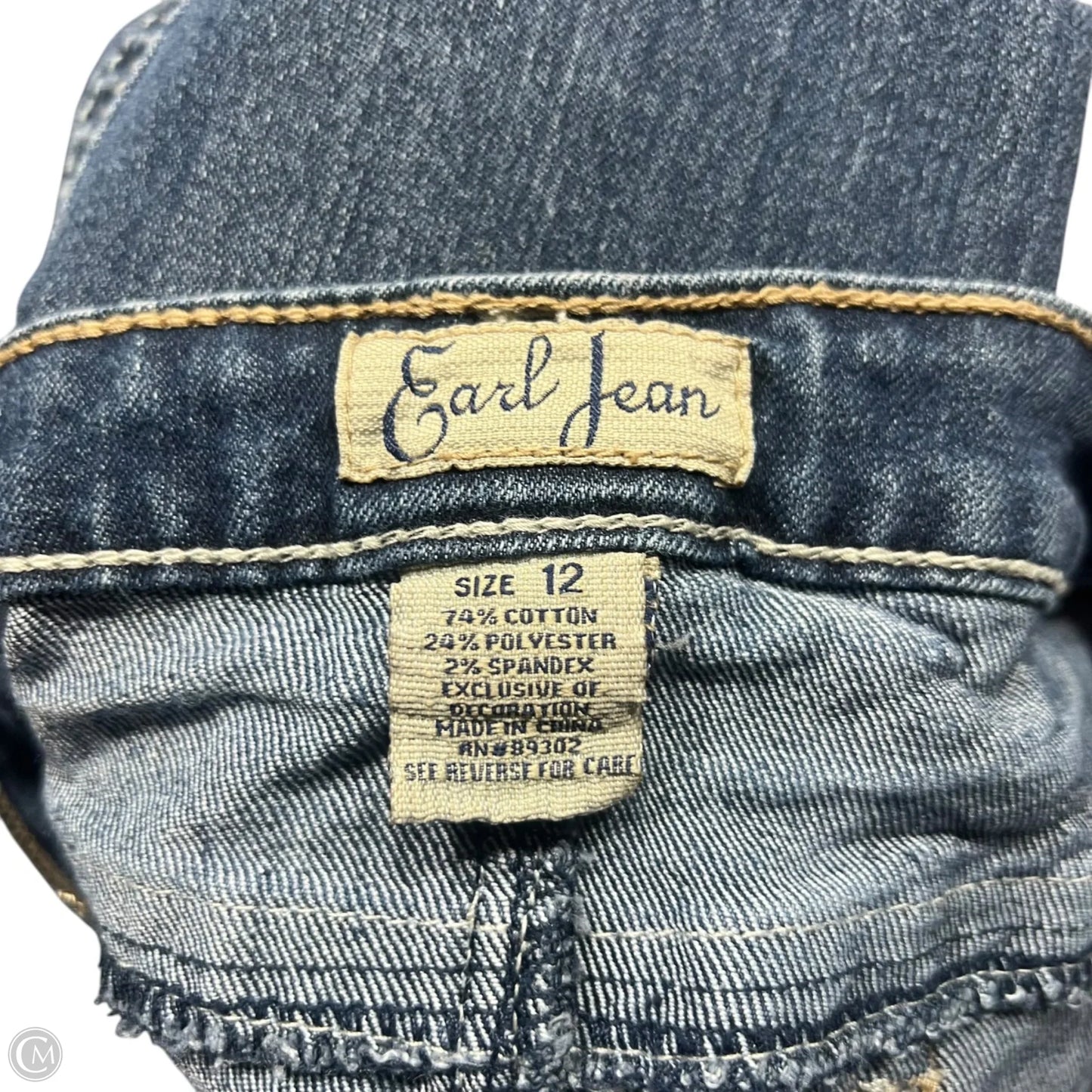 Jeans Boot Cut By Earl Jean In Blue Denim, Size: 12