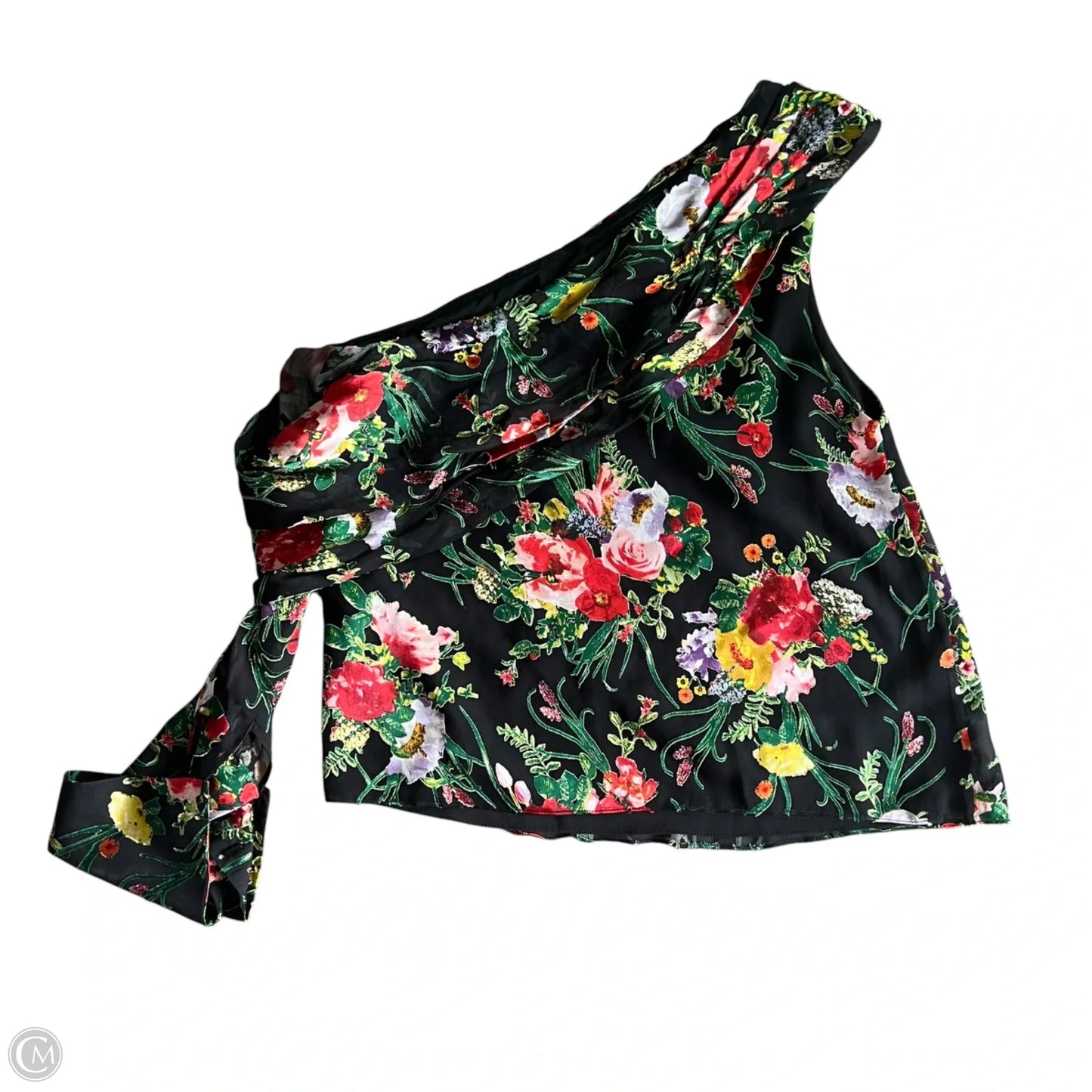 Top Short Sleeve Designer By Alice + Olivia In Floral Print, Size: L