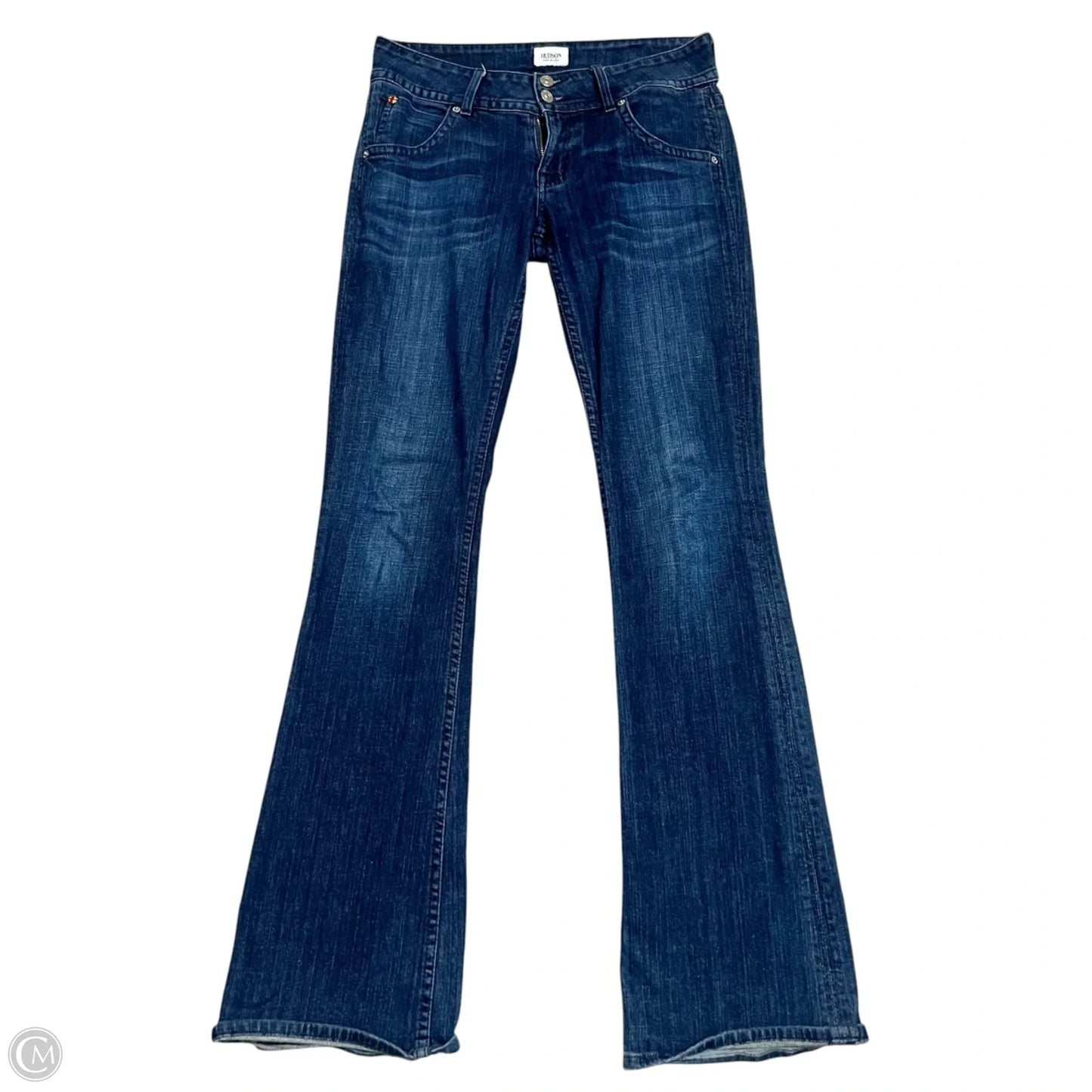 Jeans Flared By Hudson In Blue Denim, Size: 4