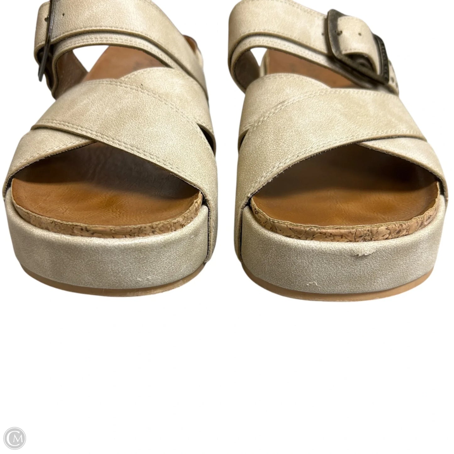 Sandals Heels Platform By Blowfish In Beige, Size: 8.5