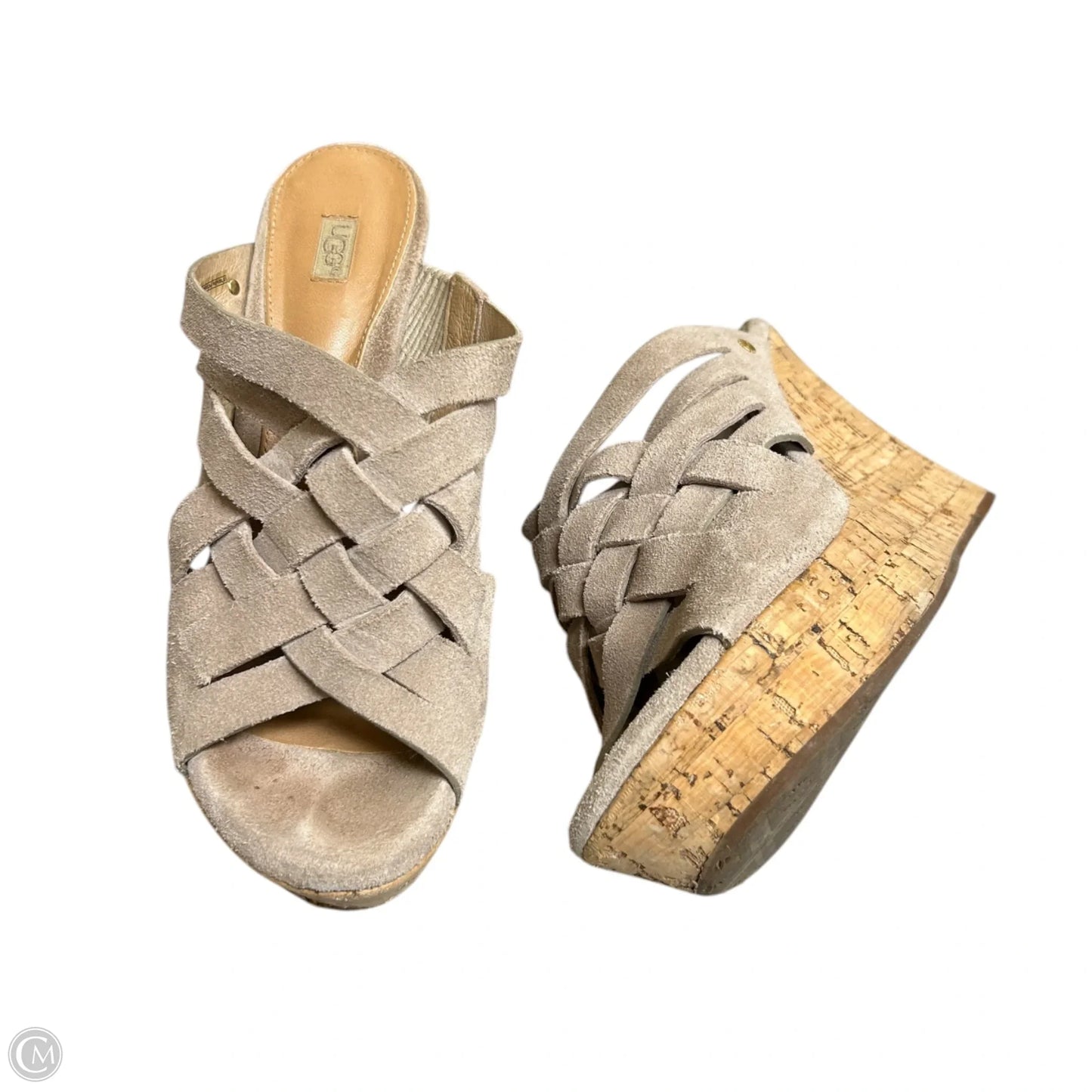 Sandals Designer By Ugg In Taupe, Size: 7.5