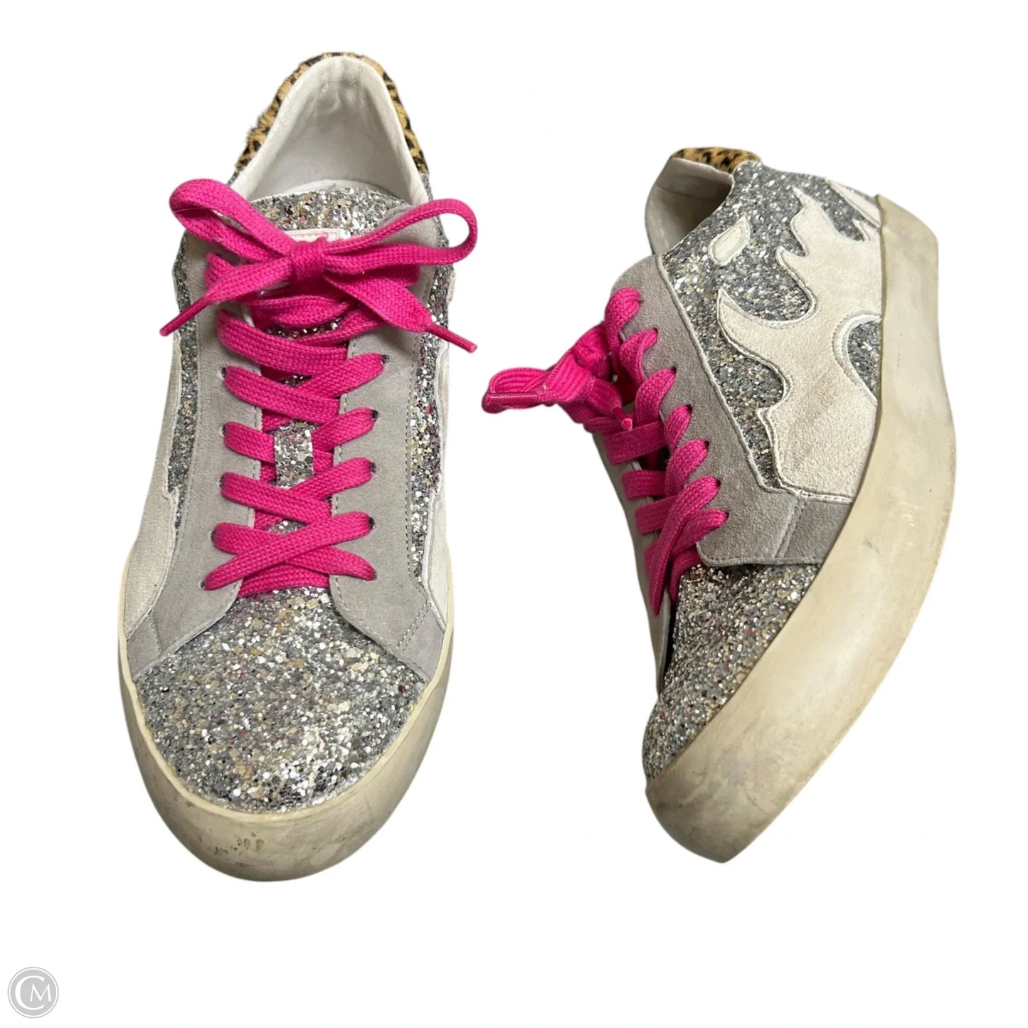 Shoes Sneakers By Bibi In Silver & White, Size: 8.5