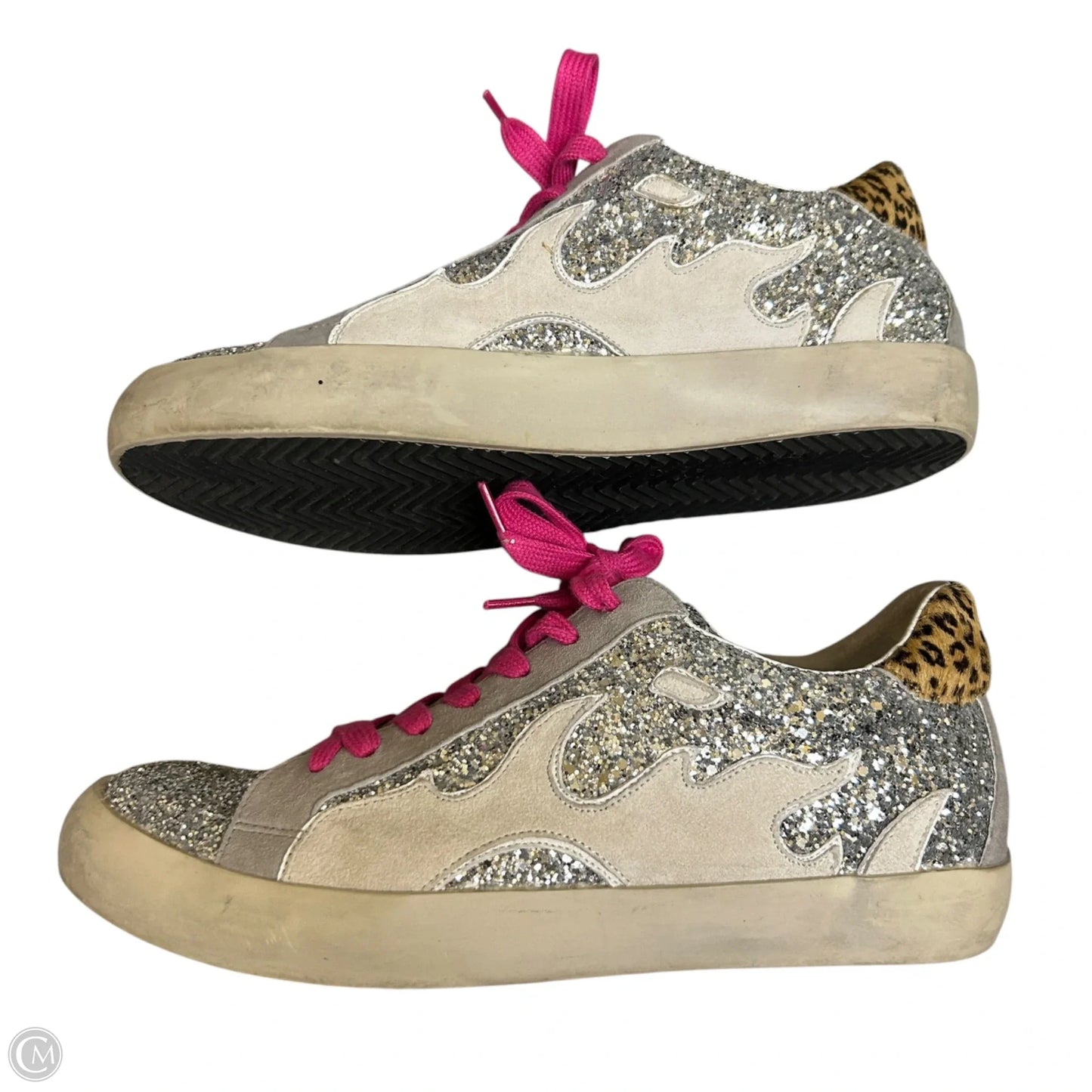 Shoes Sneakers By Bibi In Silver & White, Size: 8.5