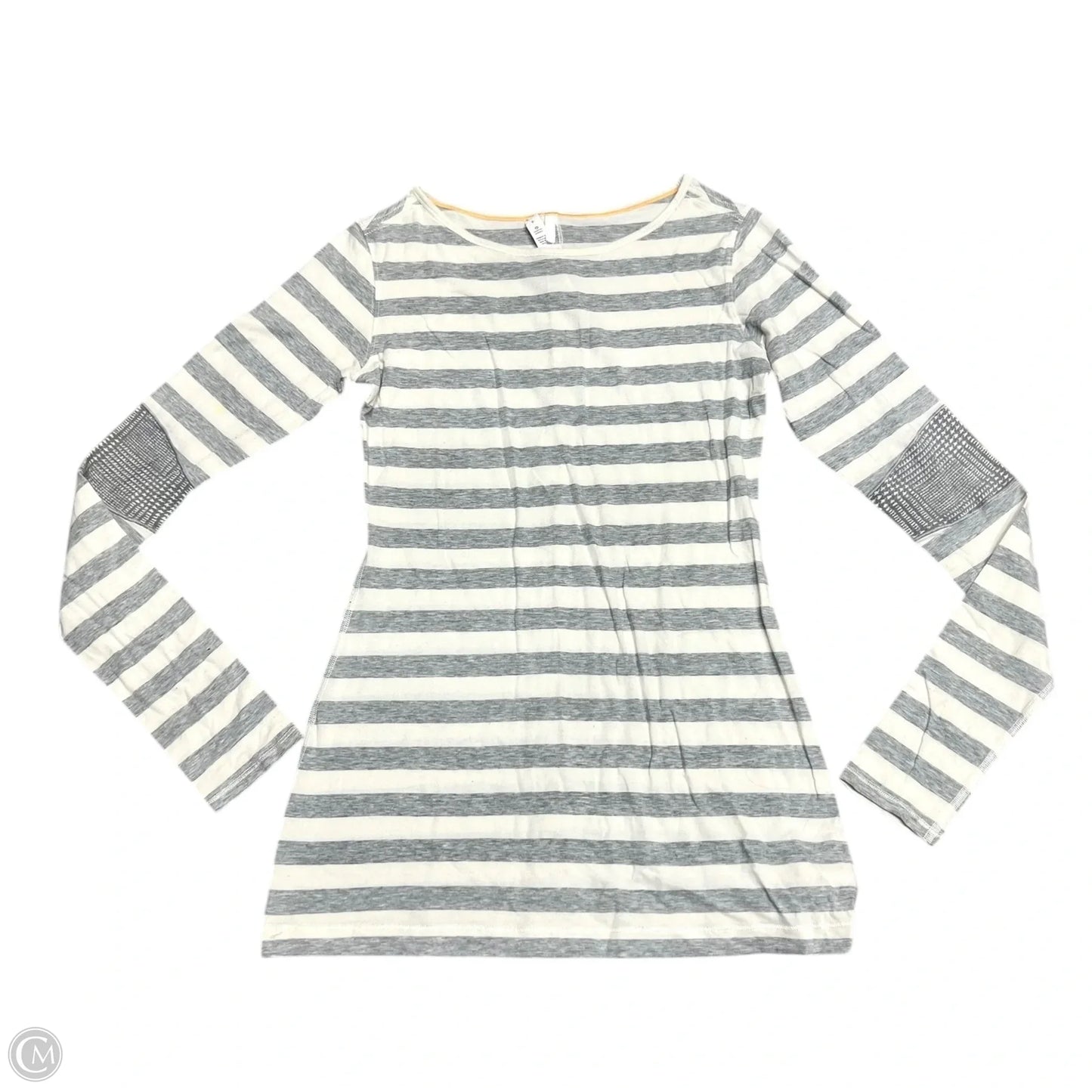 Top Long Sleeve By Lululemon In Cream & Grey, Size: S