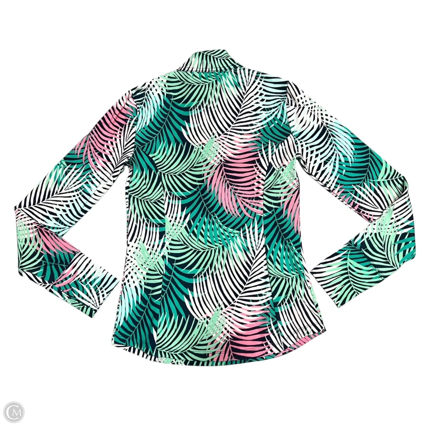 Athletic Top Long Sleeve Collar By Tommy Bahama In Tropical Print, Size: Xs