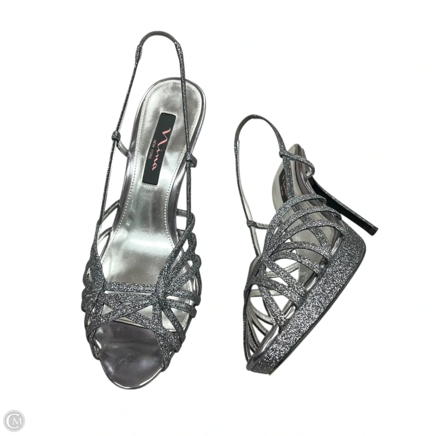 Shoes Heels Stiletto By Nina In Silver, Size: 9